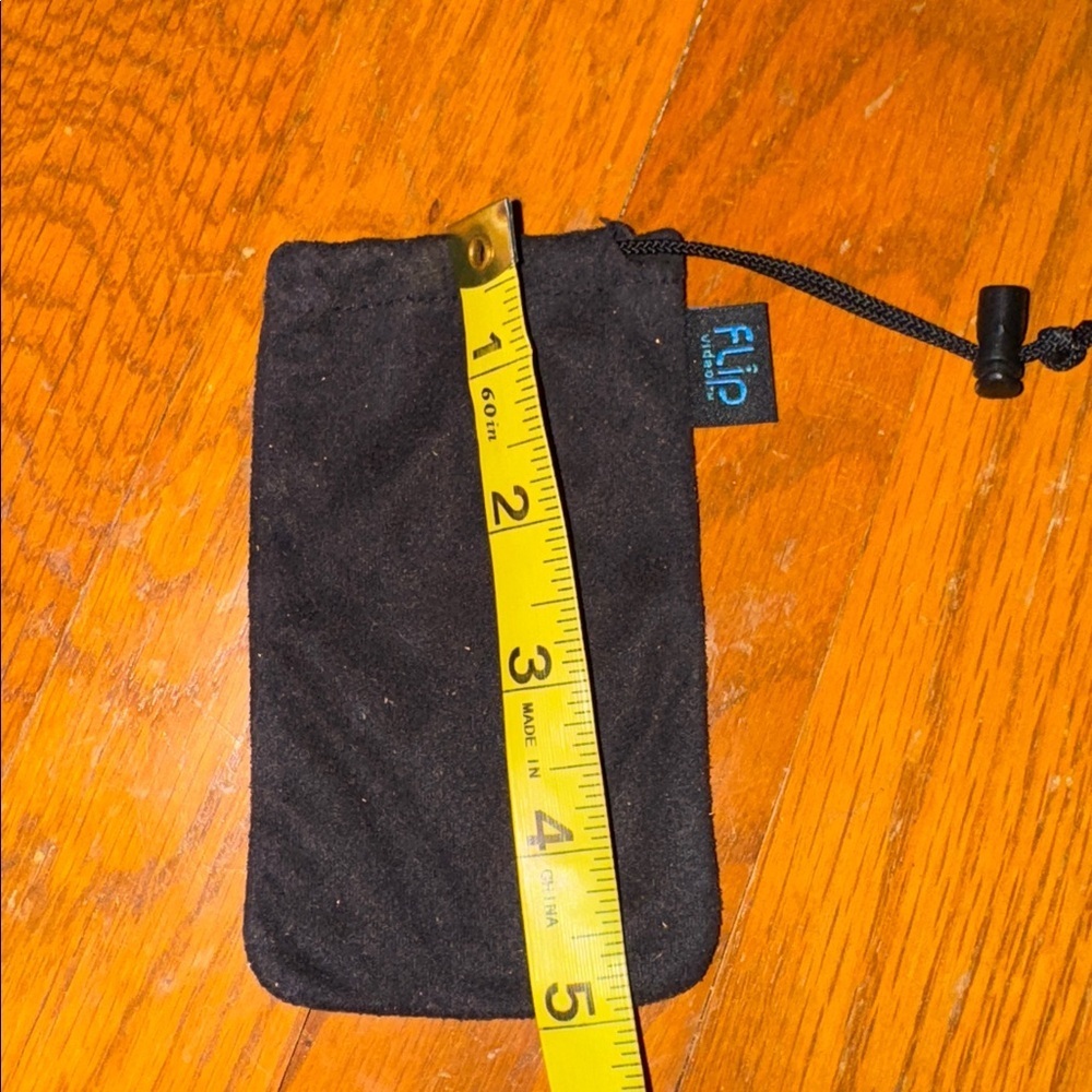 Flip camera Black Drawstring Pouch
